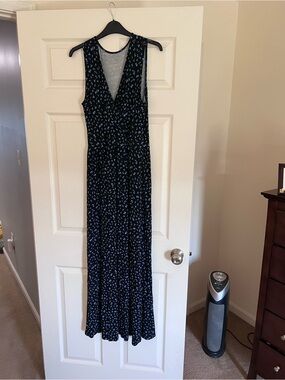 knee length dresses for ladies Adeline - Knit & Satin Curved Hem Maxi Dress - Black main image 1